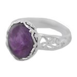 Amethyst cocktail ring, 'Lilac Ecstasy' - Amethyst and Sterling Silver Cocktail Ring from India