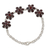 Garnet pendant bracelet, 'Red Blooms' - Garnet and Sterling Silver Link Chain Bracelet from India (image 2a) thumbail