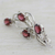 Garnet brooch, 'Taste of Autumn' - Garnet and Sterling Silver Leafy Brooch from India (image 2c) thumbail