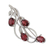 Garnet brooch, 'Taste of Autumn' - Garnet and Sterling Silver Leafy Brooch from India (image 2d) thumbail