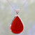 Carnelian pendant necklace, 'Drop of Sunshine' - Carnelian Drop of Sunshine Pendant on a 925 Silver Necklace (image 2) thumbail