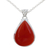 Carnelian pendant necklace, 'Drop of Sunshine' - Carnelian Drop of Sunshine Pendant on a 925 Silver Necklace (image 2d) thumbail