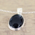 Onyx pendant necklace, 'Elegant Protector' - 925 Silver India Jewelry Chain Necklace with Onyx Pendant (image 2c) thumbail