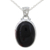 Onyx pendant necklace, 'Elegant Protector' - 925 Silver India Jewelry Chain Necklace with Onyx Pendant (image 2d) thumbail