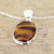 Tiger's eye pendant necklace, 'Hypnotic Feline' - Hypnotic Tiger's Eye Pendant on a 925 Silver Necklace (image 2c) thumbail