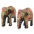Wood and papier mache sculptures, 'Elephant Bloom' (pair) - Indian Wooden Sculpture Set of 2 Painted Floral Elephants (image 2a) thumbail
