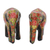 Wood and papier mache sculptures, 'Elephant Bloom' (pair) - Indian Wooden Sculpture Set of 2 Painted Floral Elephants (image 2e) thumbail
