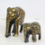 Skulpturen aus Holz und Pappmaché, (Paar) - Indisches Skulpturen-Set, Holz, Blumenmuster, Elefantenmutter und Kind