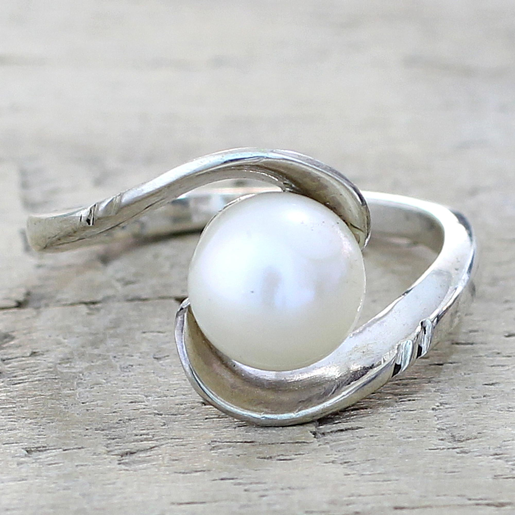 CEYLONMINE Pearl ring Lab Certified stone 7.5 Ratti Pearl/moti silver ring  for unisex Sterling Silver Pearl Silver Plated Ring Price in India - Buy  CEYLONMINE Pearl ring Lab Certified stone 7.5 Ratti