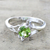 Peridot single stone ring, 'Green Dance' - Peridot and Sterling Silver Single Stone Ring from India (image 2) thumbail