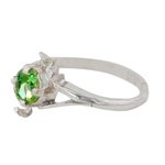 Peridot single stone ring, 'Green Dance' - Peridot and Sterling Silver Single Stone Ring from India