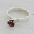 Garnet solitaire ring, 'Elegant Temptation' - Garnet and Sterling Silver Solitaire Ring from India (image 2c) thumbail