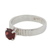 Garnet solitaire ring, 'Elegant Temptation' - Garnet and Sterling Silver Solitaire Ring from India (image 2e) thumbail