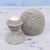 Soapstone candleholder, 'Past Reflections' - Artisan Crafted Jali Spherical Candleholder from India (image 2b) thumbail