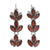 Garnet dangle earrings, 'Radiant Red Leaves' - Garnet and Sterling Silver Leafy Dangle Earrings from India thumbail