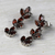 Garnet dangle earrings, 'Radiant Red Leaves' - Garnet and Sterling Silver Leafy Dangle Earrings from India (image 2b) thumbail