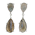 Labradorite dangle earrings, 'Twilight Delight' - Labradorite and Cubic Zirconia Dangle Earrings from India