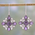 Amethyst dangle earrings, 'Butterfly Flowers in Purple' - Amethyst and Sterling Silver Dangle Earrings from India