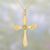 Vergoldete Halskette mit Peridot-Anhänger - Vergoldete Peridot-Kreuz-Anhänger-Halskette aus Indien