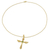 Vergoldete Halskette mit Peridot-Anhänger - Vergoldete Peridot-Kreuz-Anhänger-Halskette aus Indien
