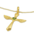 Gold plated peridot pendant necklace, 'Heavenly Wings in Green' - Gold Plated Peridot Cross Pendant Necklace from India