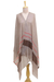 Wool shawl, 'Cream and Coffee' - Striped Woven Wool Shawl in Tan and Coffee from India