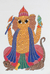 Gond-Malerei - Signiertes mehrfarbiges Gond-Gemälde von Ganesha aus Indien