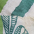 Chal de seda Tussar, 'Fresh Forest Dreamer' - Hojas verdes artesanales impresas a mano en chal de seda