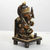 Holzskulptur, 'Ganesha-Blick - Handgeschnitzte Ganesha-Skulptur aus Kadamholz mit Goldton