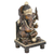 Escultura de madera - Escultura de Ganesha de madera Kadam tallada a mano con tono dorado