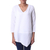 Cotton tunic, 'Cool Bliss' - White Striped Cotton Tunic with Asymmetrical Hem (image 2b) thumbail