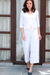 Cropped cotton pants, 'Trendy Elegance' - Comfortable White Cotton Cropped Pants from India (image 2) thumbail