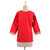 Cotton tunic, 'Chili Bouquet' - Indian 100% Cotton Tunic in Chili Red with Off White Flowers (image 2b) thumbail