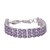 Rhodium plated amethyst link bracelet, 'Lavender Sparkle' - Amethyst and Rhodium Plated Silver Link Bracelet from India (image 2a) thumbail