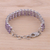 Rhodium plated amethyst link bracelet, 'Lavender Sparkle' - Amethyst and Rhodium Plated Silver Link Bracelet from India (image 2b) thumbail