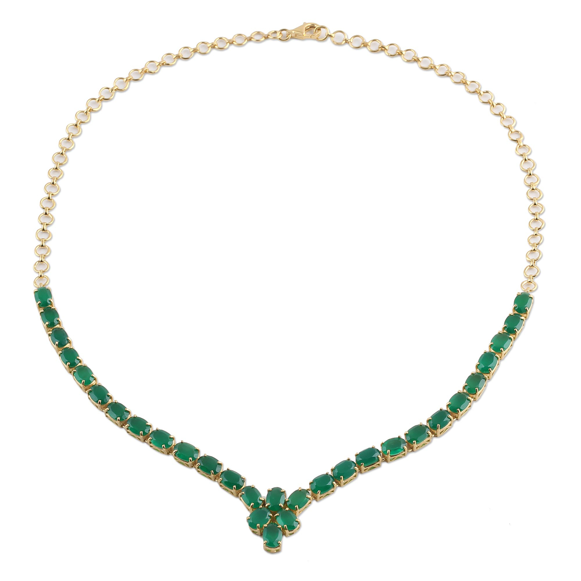 UNICEF Market | 22k Gold Plated Green Onyx Pendant Necklace from India ...