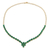 Gold plated onyx pendant necklace, 'Green Garland' - 22k Gold Plated Green Onyx Pendant Necklace from India thumbail