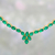 Gold plated onyx pendant necklace, 'Green Garland' - 22k Gold Plated Green Onyx Pendant Necklace from India (image 2b) thumbail
