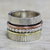 Sterling silver meditation spinner ring, 'Twirling Beauty' - Indian Spinner Ring of Sterling Silver Copper and Brass (image 2) thumbail