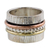 Sterling silver meditation spinner ring, 'Twirling Beauty' - Indian Spinner Ring of Sterling Silver Copper and Brass thumbail