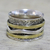 Sterling silver meditation spinner ring, 'Forest Sheen' - Indian Spinner Ring Crafted of Sterling Silver and Brass (image 2) thumbail
