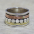 Sterling silver meditation spinner ring, 'Paved Road' - Sterling Silver Copper and Brass Spinner Ring from India (image 2) thumbail