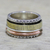 Sterling silver meditation spinner ring, 'Tri-Tone Meditation' - Sterling Silver Copper and Brass Textured Spinner Ring (image 2) thumbail