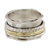 Sterling silver meditation spinner ring, 'Spinning Grace' - Handcrafted Sterling Silver and Brass Indian Spinner Ring thumbail