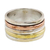 Sterling silver meditation spinner ring, 'Sleek Simplicity' - Simple Sterling Silver Copper and Brass Indian Spinner Ring thumbail