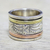 Sterling silver meditation spinner ring, 'Entrancing Nature' - Sterling Silver Copper and Brass Indian Leaf Spinner Ring thumbail