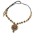 Ceramic pendant necklace, 'Glorious Gold' - Gold Tone Adjustable Ceramic Pendant Necklace from India