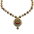 Ceramic pendant necklace, 'Glorious Gold' - Gold Tone Adjustable Ceramic Pendant Necklace from India