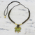 Ceramic pendant necklace, 'Kamal Ganesha' - Ceramic Pendant Necklace of Ganesha with Lotus from India