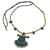 Collar colgante de cerámica - Collar con colgante de cerámica multicolor de artesanos indios